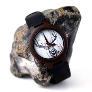 Zegarek Drewniany Ciemny - Jeleń Zegarek Drewniany Ciemny - Jeleń